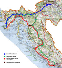 Карта автодорог Хорватии